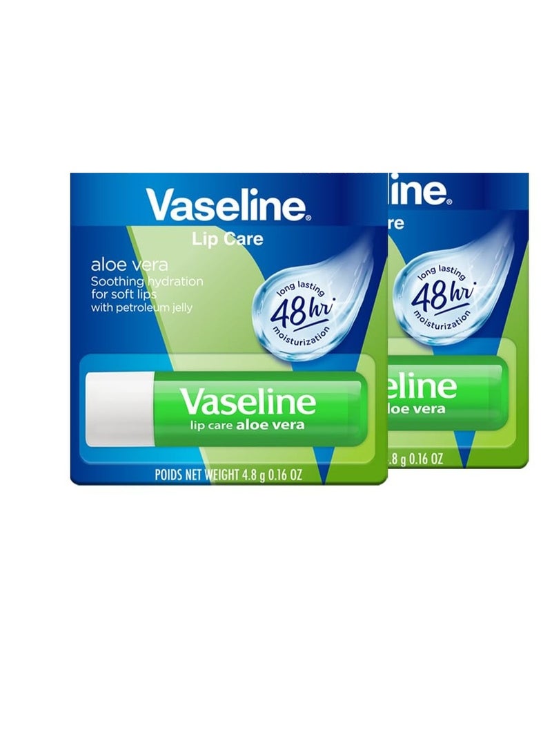 Vaseline Lip Care Aloe Vera Lip Balm Stick 4.8g (Pack of 2) - Image 1